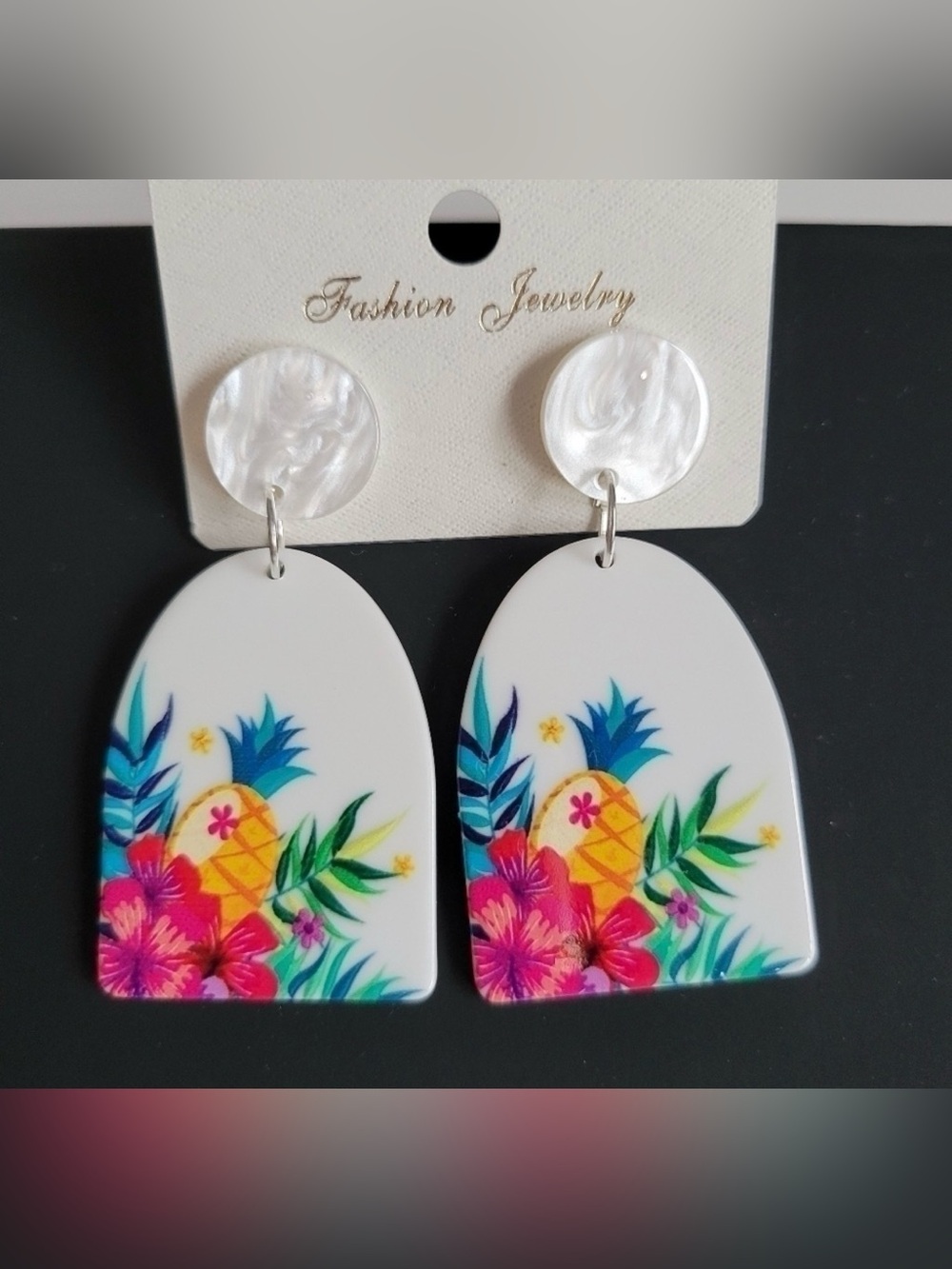Pineapple Floral Statement Earrings